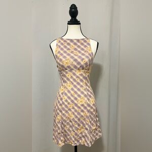 Purple and Yellow Plaid Dress